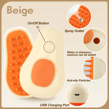 BL-SteamPaws™ - 3-in-1 Electric Pet Grooming & Massage Brush