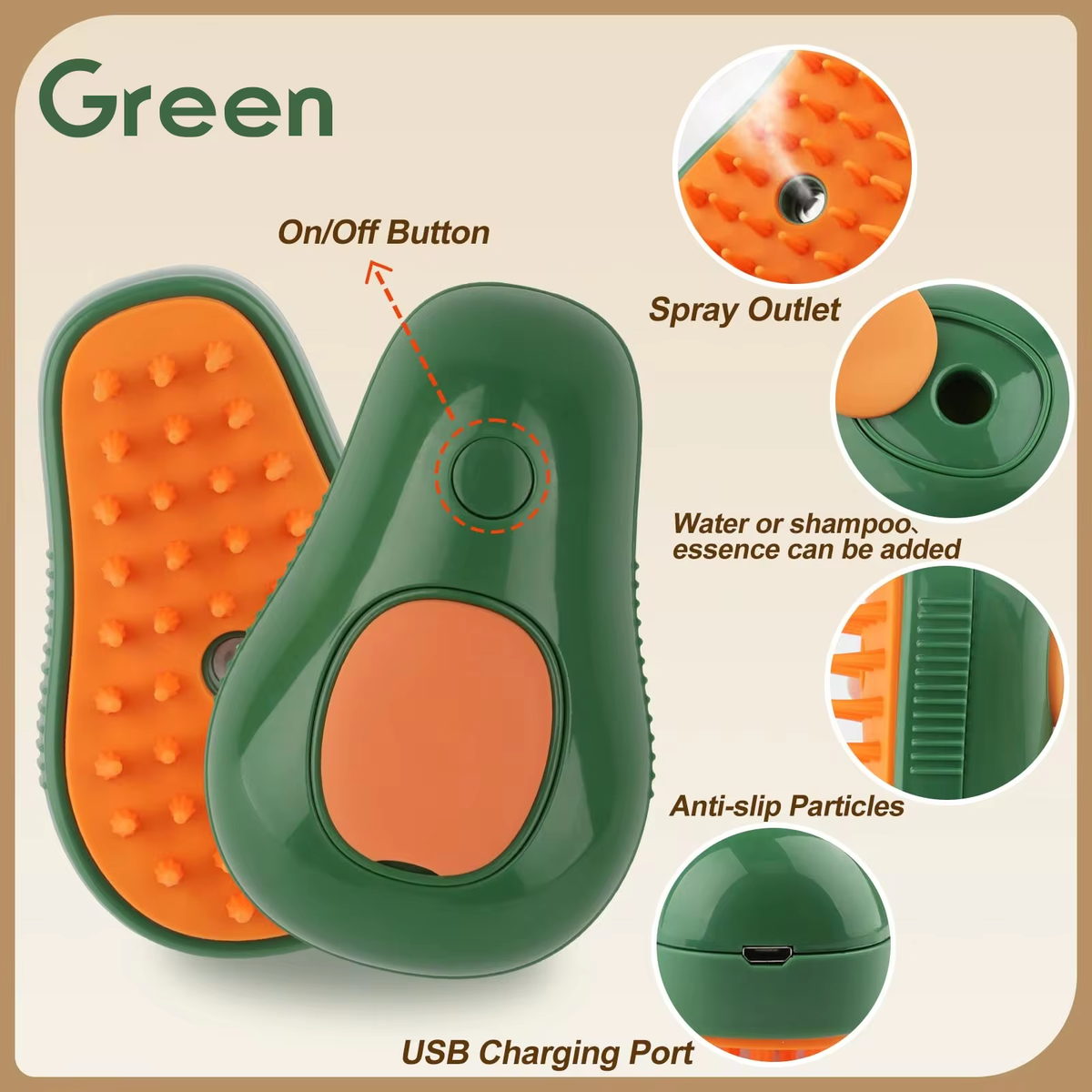 BL-SteamPaws™ - 3-in-1 Electric Pet Grooming & Massage Brush