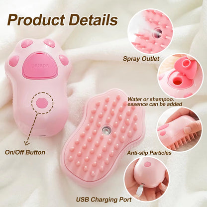 BL-SteamPaws™ - 3-in-1 Electric Pet Grooming & Massage Brush