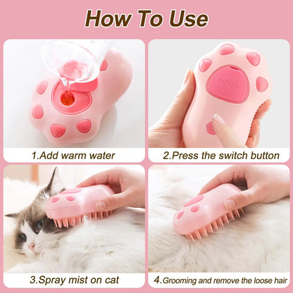 BL-SteamPaws™ - 3-in-1 Electric Pet Grooming & Massage Brush