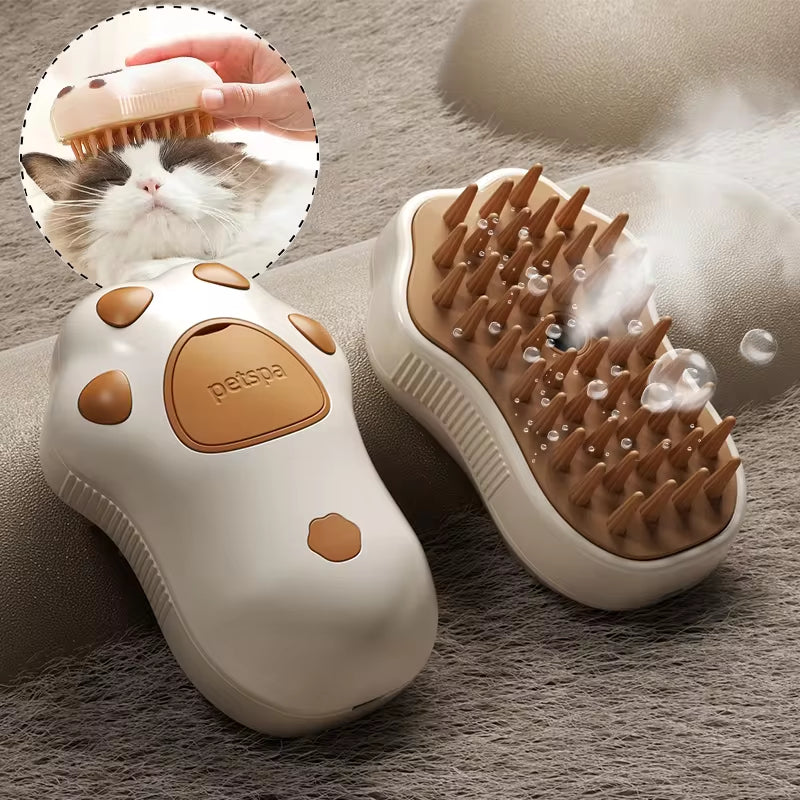 BL-SteamPaws™ - 3-in-1 Electric Pet Grooming & Massage Brush